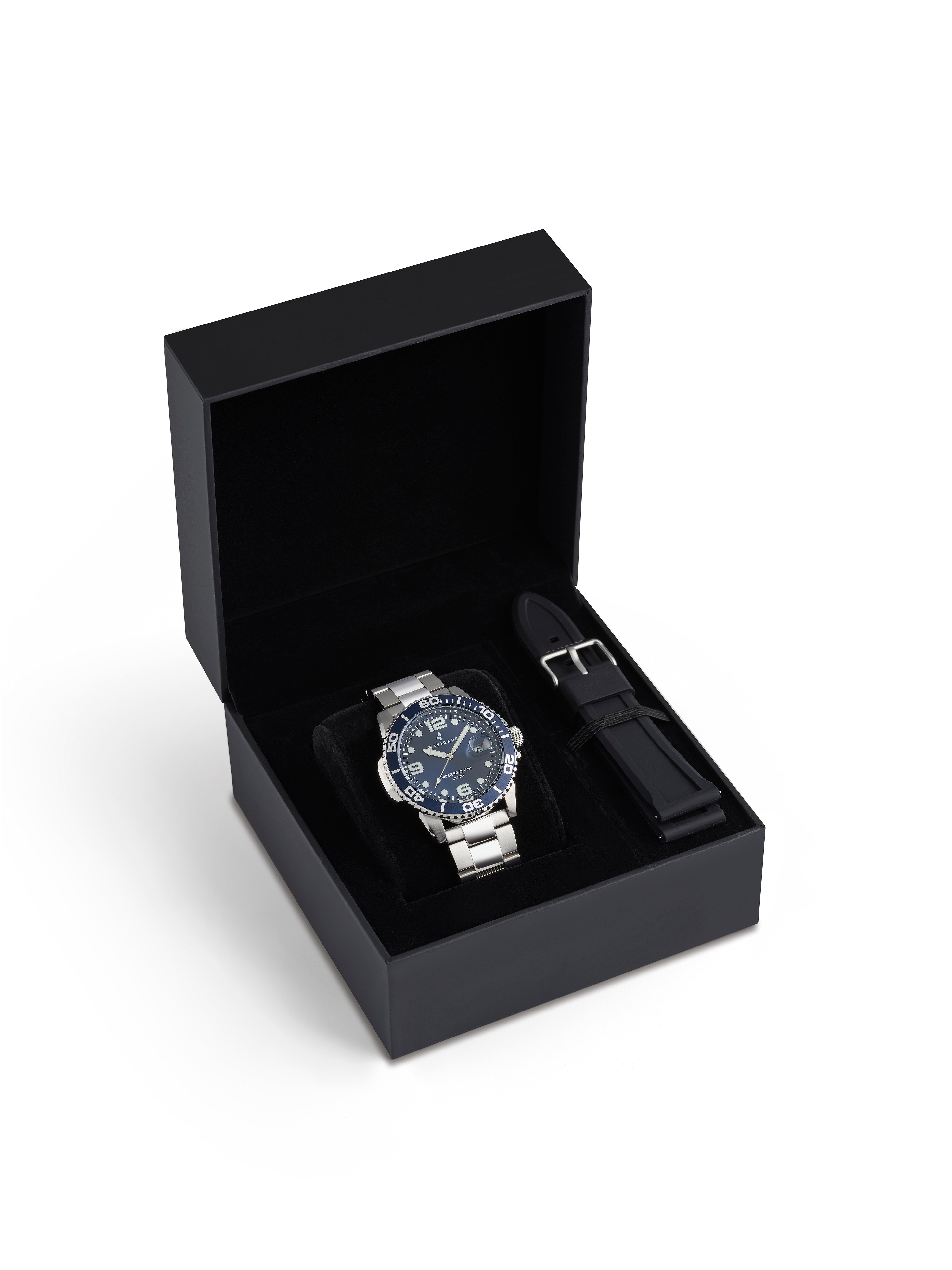 Orologio Navigare Aquamare 200 con doppio cinturino NA271-02 Blu 43mm