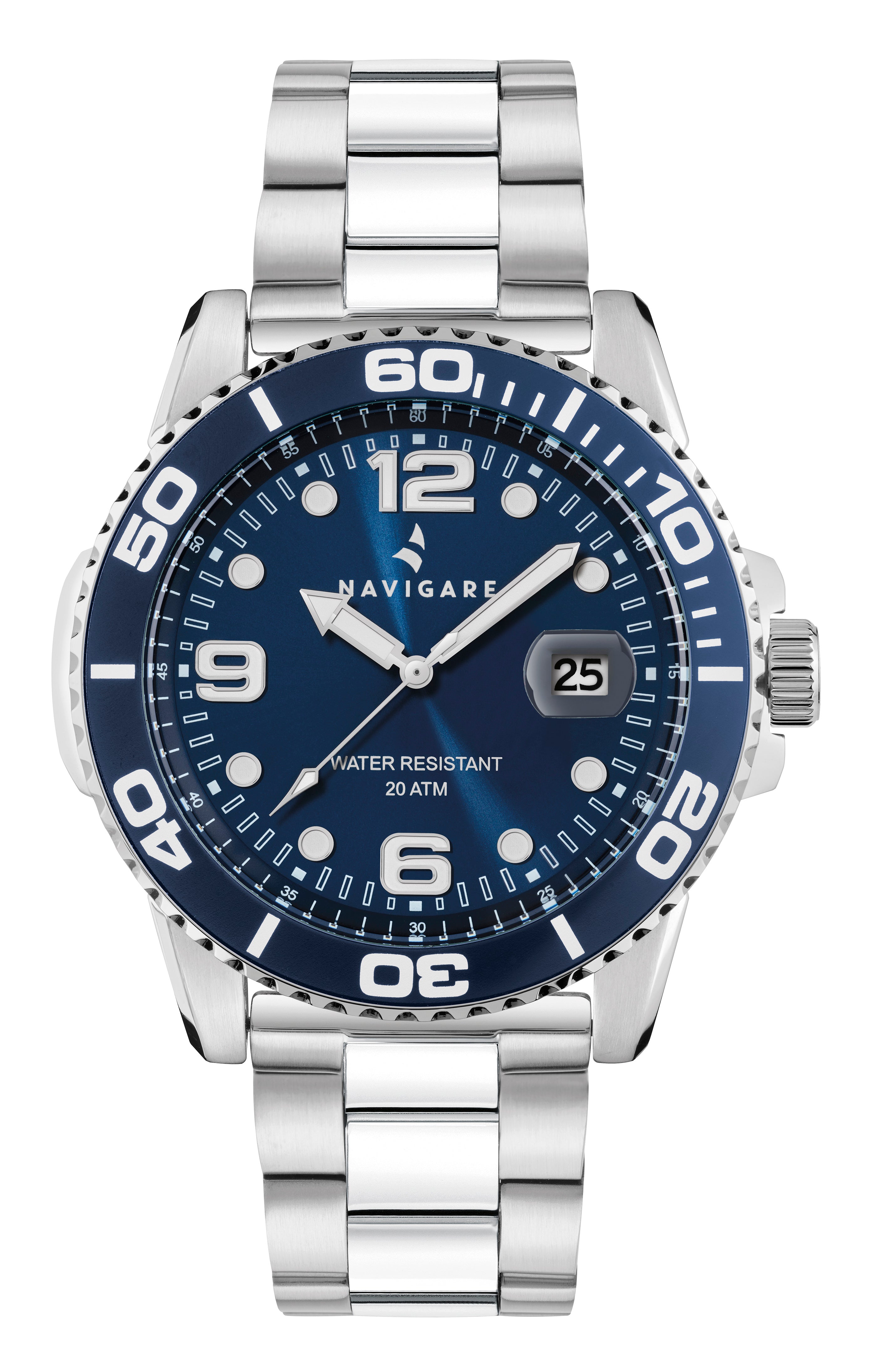 Orologio Navigare Aquamare 200 con doppio cinturino NA271-02 Blu 43mm