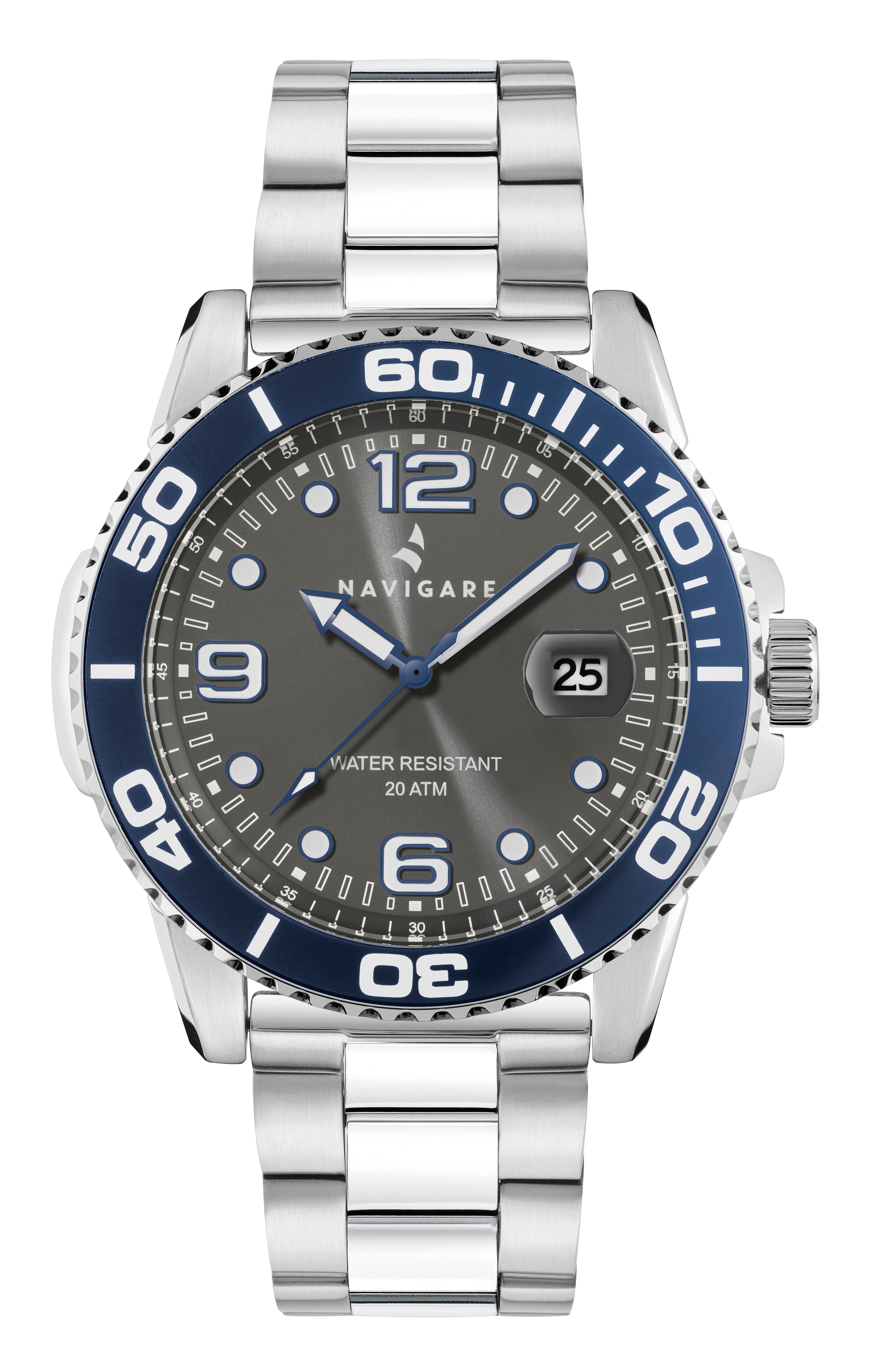 Orologio Navigare Aquamare 200 con doppio cinturino NA271-03 Grigio 43mm